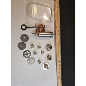 Vintage Cookie Press Gun with Interchangeable Discs and Decorating Tips Set